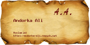 Andorka Ali névjegykártya
